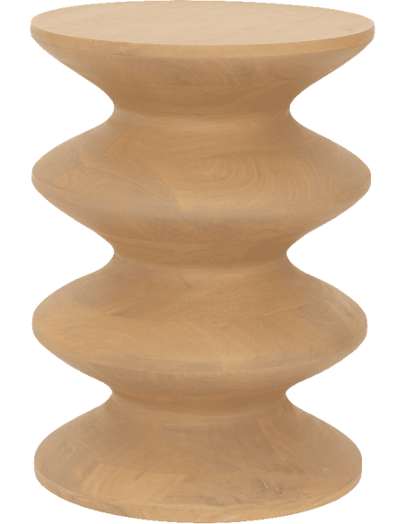 Table d’appoint ronde bois de manguier clair 41 cm Zira Urban Nature Culture - 1