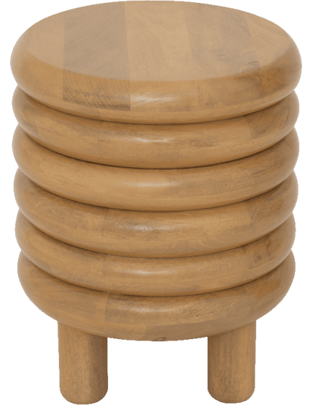 Table d’appoint ronde manguier clair 40 cm Anuk Urban Nature Culture - 1