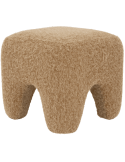 Pouf repose-pieds beige camel effet laine 43x43x40 cm Kira