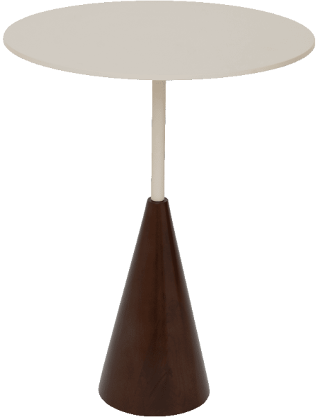 Table d’appoint ronde métal blanc et manguier 45 cm Yori Urban Nature Culture - 1