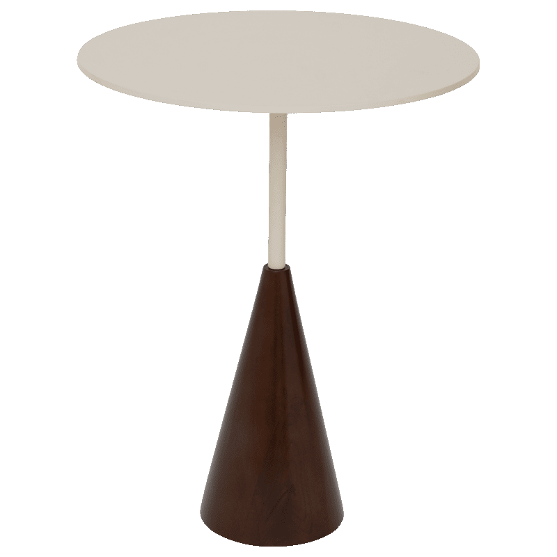 Table d’appoint ronde métal blanc et manguier 45 cm Yori Urban Nature Culture - 1