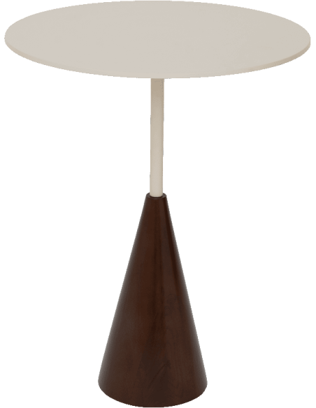 Table d’appoint ronde métal blanc et manguier 45 cm Yori Urban Nature Culture - 1