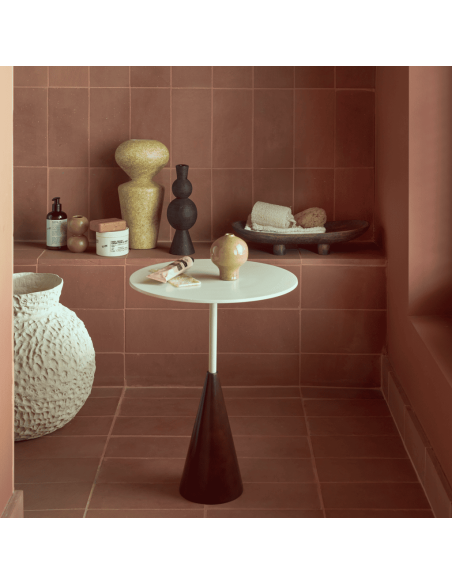 Table d’appoint ronde métal blanc et manguier 45 cm Yori Urban Nature Culture - 2