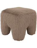Pouf fausse fourrure taupe 43x43x40 cm Kira