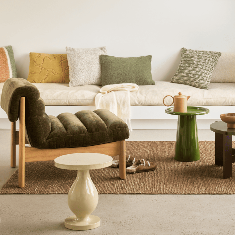 Table d’appoint ronde métal vert olive 42 cm Kimiko Urban Nature Culture - 2