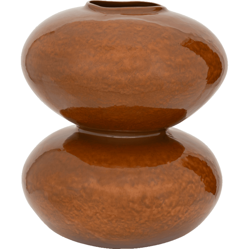 Grand vase céramique marron ambré 41 cm Foss Urban Nature Culture - 1