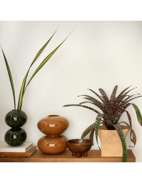 Grand vase céramique marron ambré 41 cm Foss Urban Nature Culture - 2