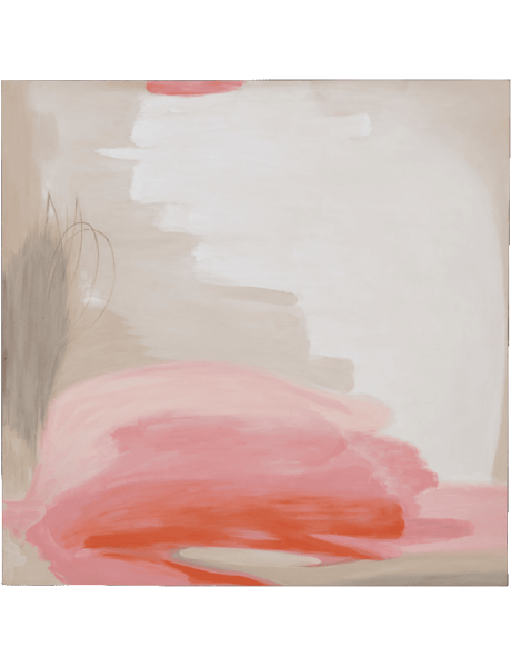 Tableau abstrait beige rose peint main 90x90 cm Aya Urban Nature Culture - 1
