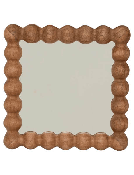 Miroir carré bois de manguier noyer 25x25 cm Sot Urban Nature Culture - 1