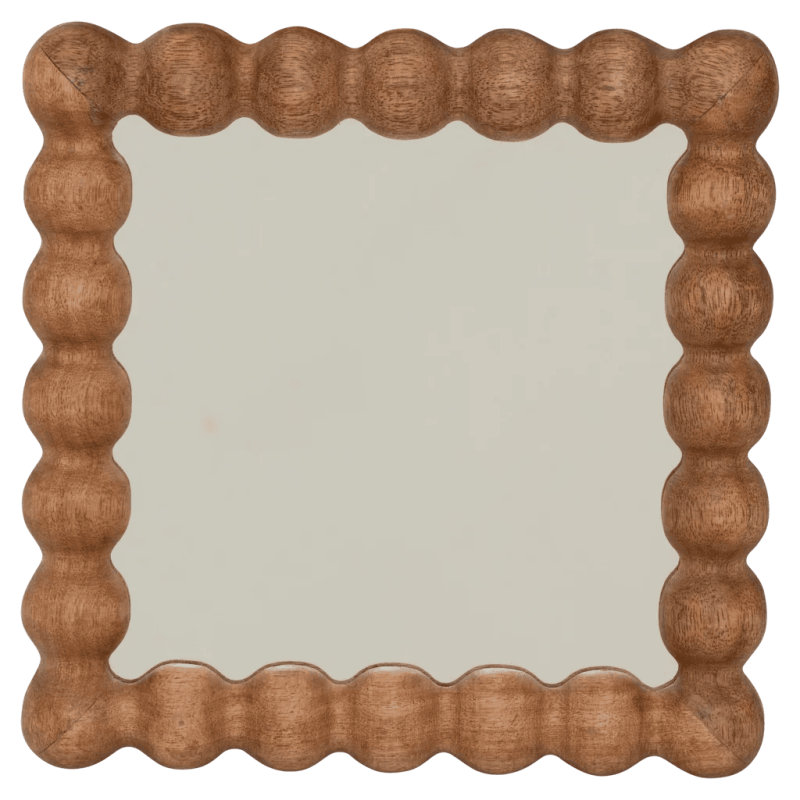 Miroir carré bois de manguier noyer 25x25 cm Sot Urban Nature Culture - 1