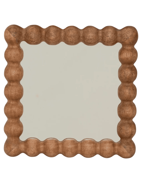 Miroir carré bois de manguier noyer 25x25 cm Sot Urban Nature Culture - 1