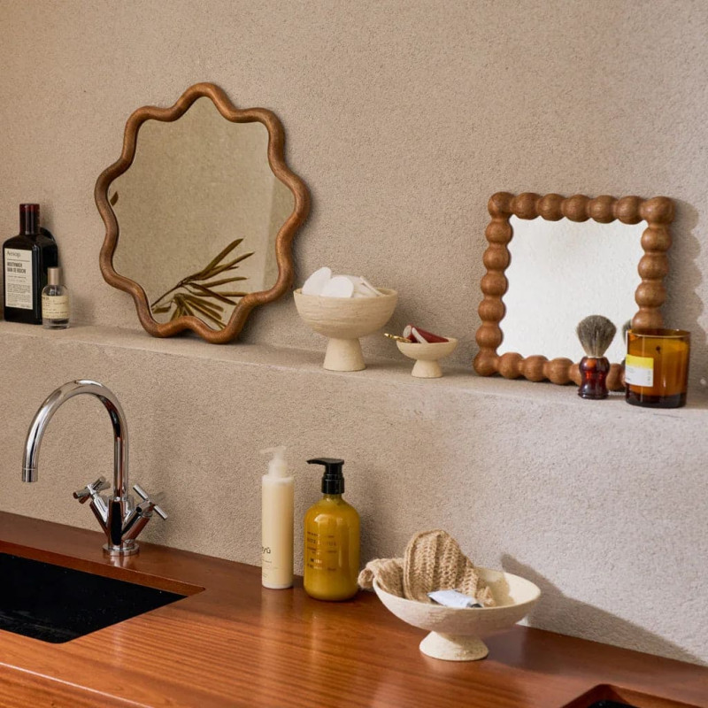 Miroir carré bois de manguier noyer 25x25 cm Sot Urban Nature Culture - 2