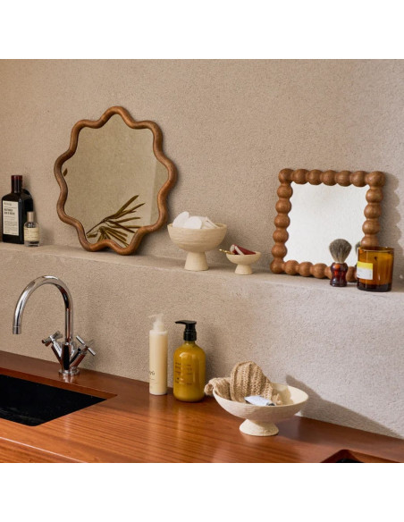 Miroir carré bois de manguier noyer 25x25 cm Sot Urban Nature Culture - 2