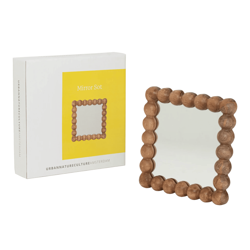 Miroir carré bois de manguier noyer 25x25 cm Sot Urban Nature Culture - 5