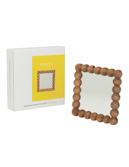 Miroir carré bois de manguier noyer 25x25 cm Sot Urban Nature Culture - 5