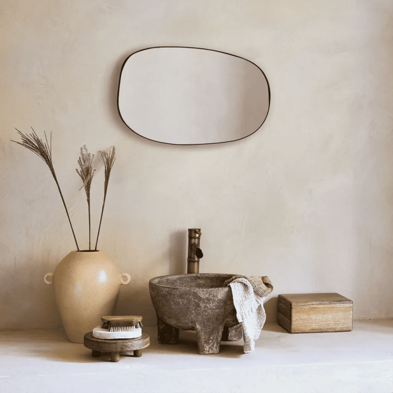 Miroir mural organique noir 39x43 cm Organic Urban Nature Culture - 1