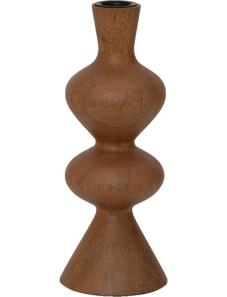 Bougeoir bois de manguier chêne doré 22 cm Rosha Urban Nature Culture - 1