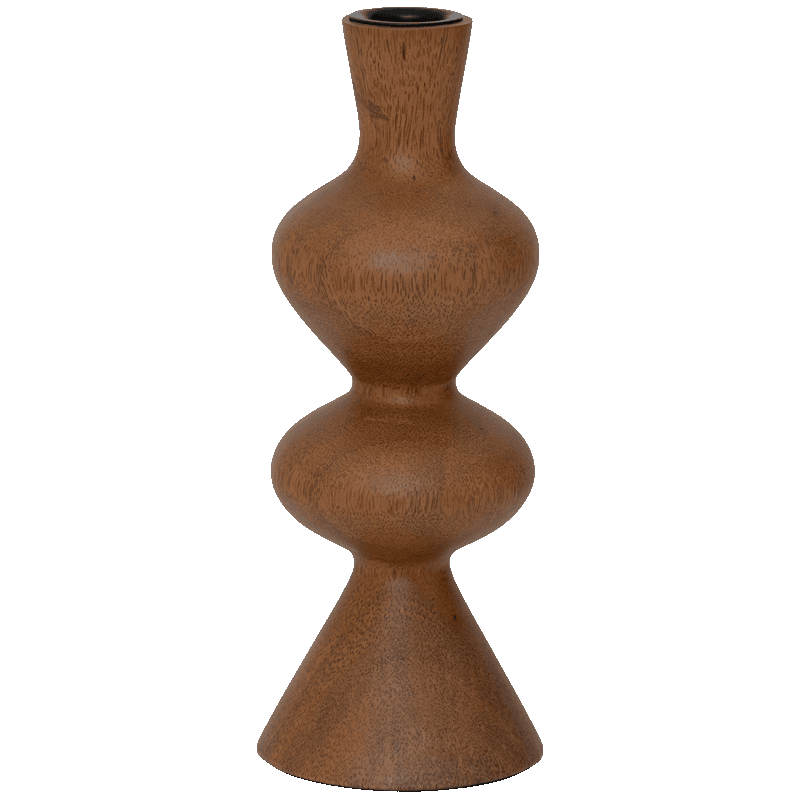 Bougeoir bois de manguier chêne doré 22 cm Rosha Urban Nature Culture - 1
