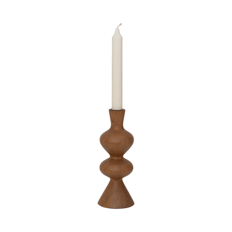 Bougeoir bois de manguier chêne doré 22 cm Rosha Urban Nature Culture - 3