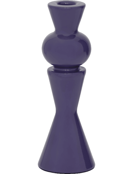 Bougeoir violet céramique 20 cm Celis Urban Nature Culture - 1