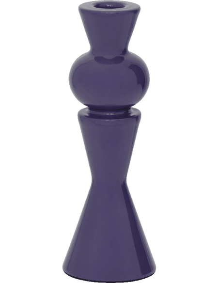 Bougeoir violet céramique 20 cm Celis Urban Nature Culture - 1