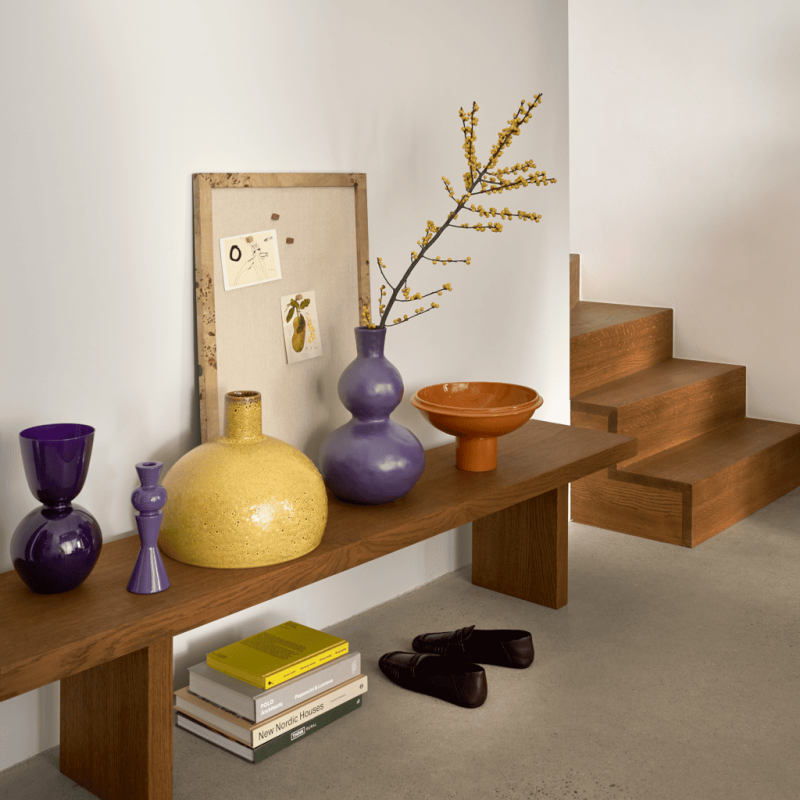 Bougeoir violet céramique 20 cm Celis Urban Nature Culture - 2