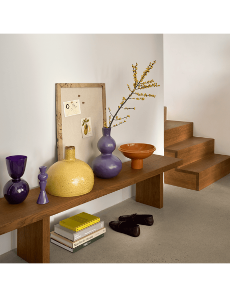Bougeoir violet céramique 20 cm Celis Urban Nature Culture - 2