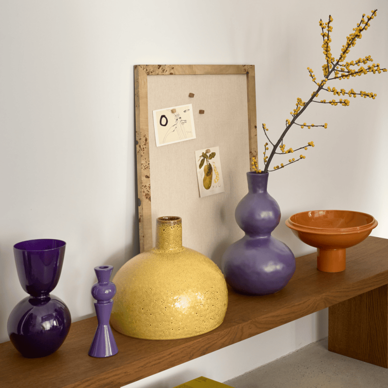 Bougeoir violet céramique 20 cm Celis Urban Nature Culture - 4