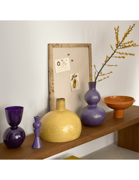 Bougeoir violet céramique 20 cm Celis Urban Nature Culture - 4