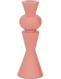 Bougeoir rose poudré céramique 20 cm Celis