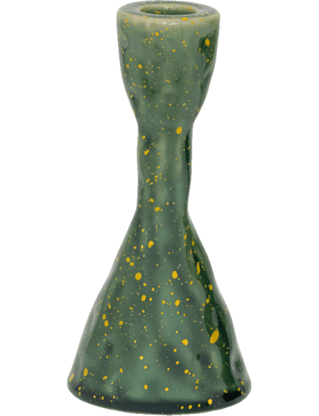 Bougeoir céramique vert moucheté Ø7,5x16 cm Oto Urban Nature Culture - 1