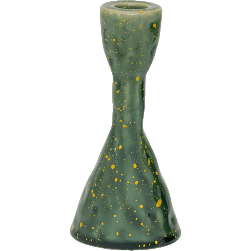 Bougeoir céramique vert moucheté Ø7,5x16 cm Oto Urban Nature Culture - 1