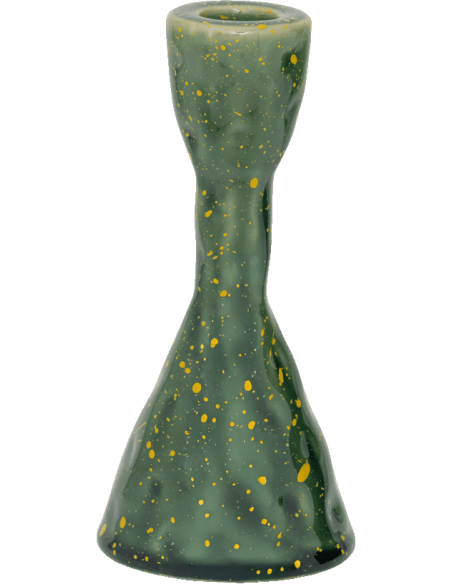 Bougeoir céramique vert moucheté Ø7,5x16 cm Oto Urban Nature Culture - 1