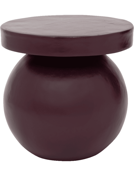 Table d’appoint ronde bordeaux en coton mâché Ø40x40,5 cm Mosi Urban Nature Culture - 1