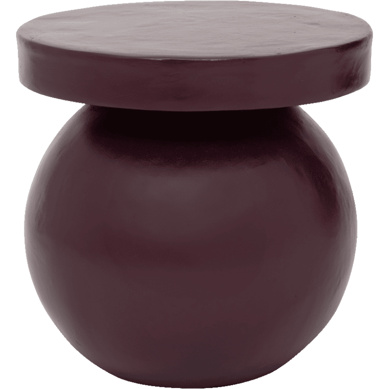 Table d’appoint ronde bordeaux en coton mâché Ø40x40,5 cm Mosi Urban Nature Culture - 1
