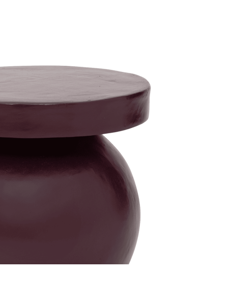 Table d’appoint ronde bordeaux en coton mâché Ø40x40,5 cm Mosi Urban Nature Culture - 3