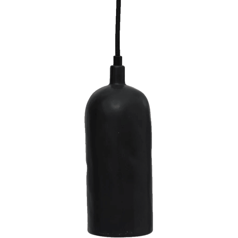 Suspension céramique noire cylindrique Ø8,5x23 cm Tiny Urban Nature Culture - 1