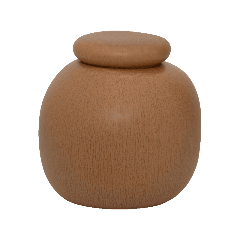 Pot de rangement en céramique brun caramel Ø16,5x16,5 cm Yui Urban Nature Culture - 1