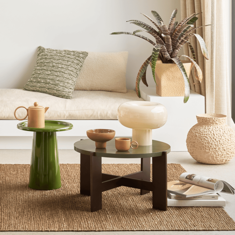 Coussin laine vert kaki 50x50 cm Taro Urban Nature Culture - 2