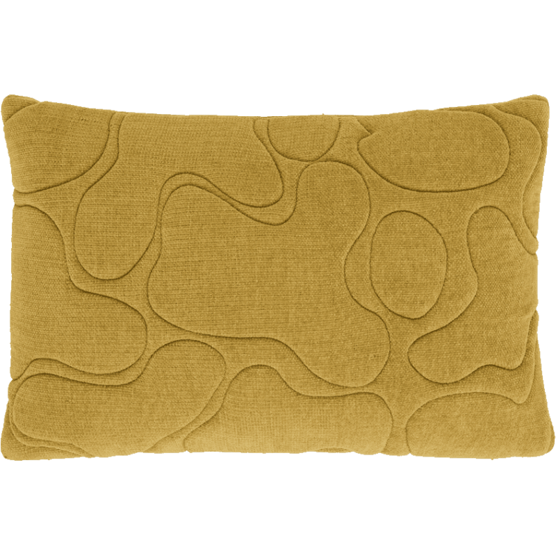 Coussin rectangulaire coton jaune moutarde 60x40 cm Nanami Urban Nature Culture - 1
