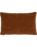 Coussin rectangulaire coton marron caramel 60x40 cm Nanami