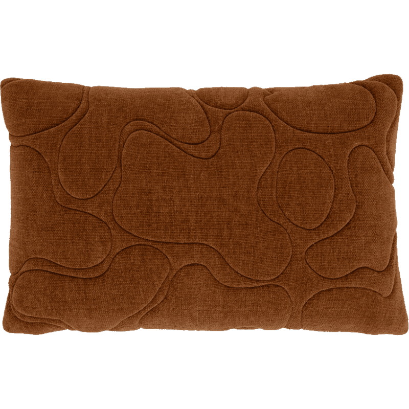 Coussin rectangulaire coton marron caramel 60x40 cm Nanami Urban Nature Culture - 1