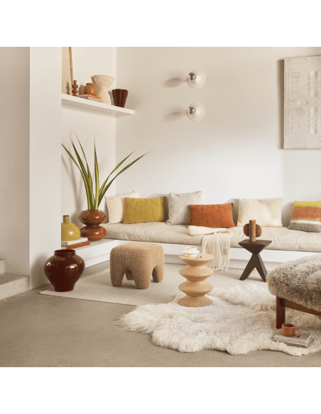 Coussin rectangulaire coton marron caramel 60x40 cm Nanami Urban Nature Culture - 2