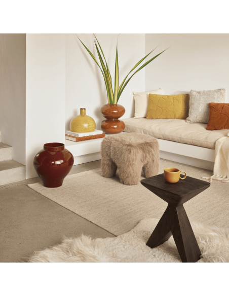 Coussin rectangulaire coton marron caramel 60x40 cm Nanami Urban Nature Culture - 4