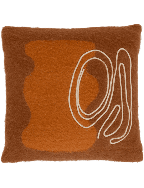 Coussin carré terracotta brodé 50x50 cm Mei Urban Nature Culture - 1