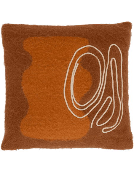 Coussin carré terracotta brodé 50x50 cm Mei Urban Nature Culture - 1
