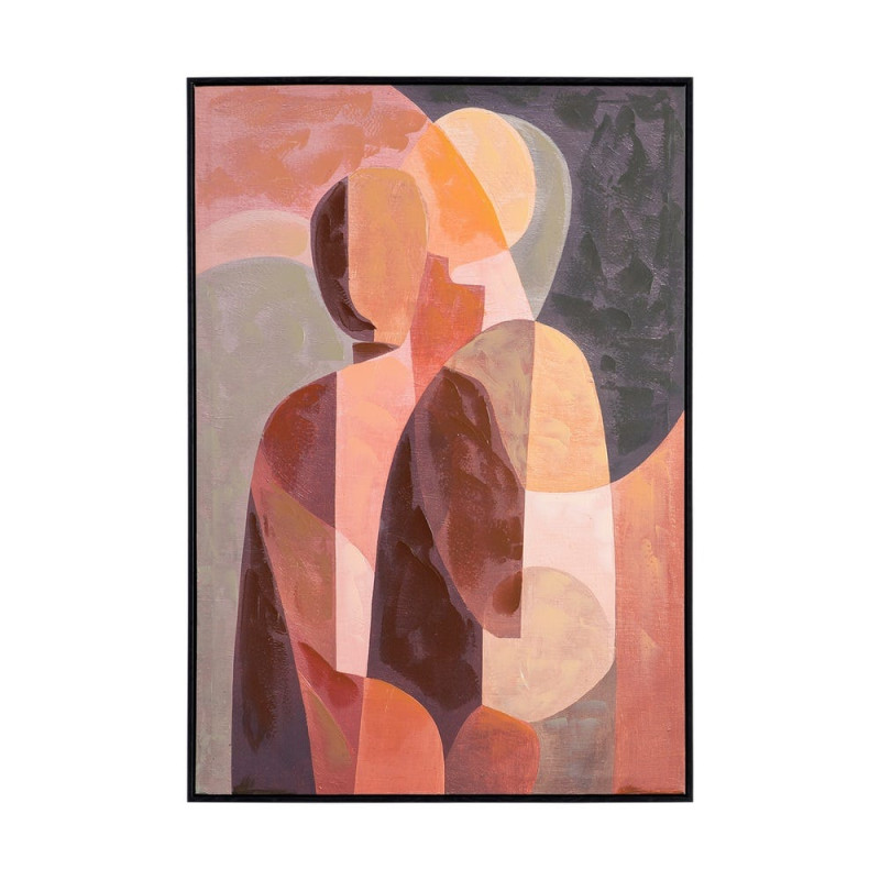 Lot de 2 tableaux abstraits terracotta et beige sur toile 70x100 cm Cireva Ixia - 3