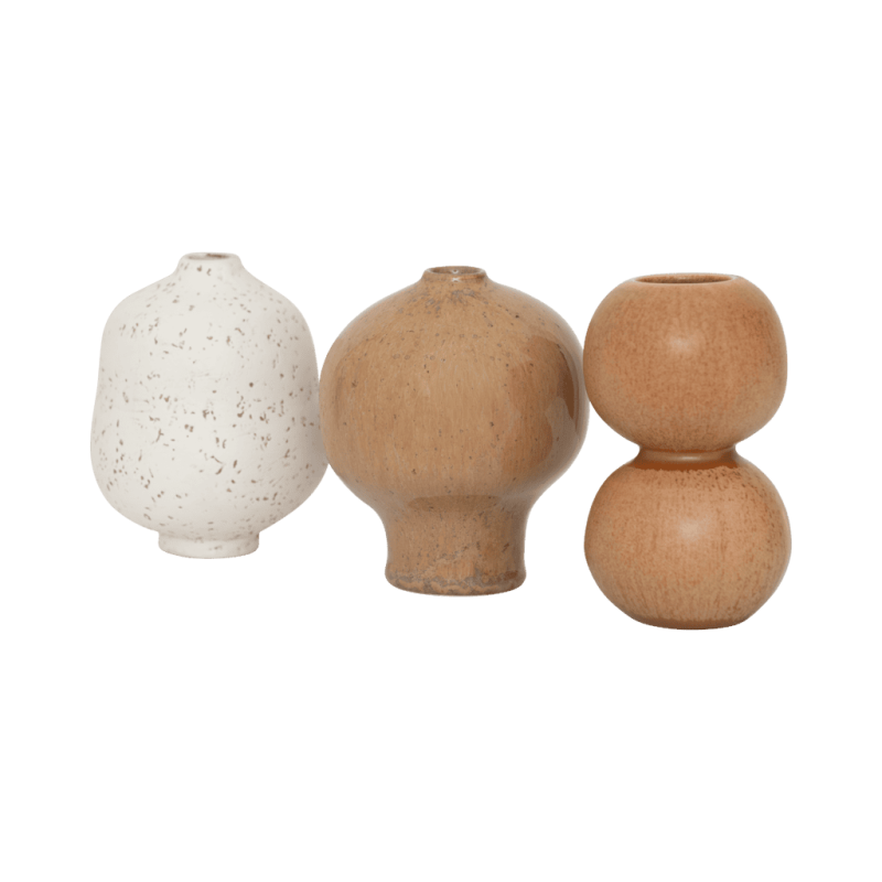 Lot de 3 mini vases en céramique beige et caramel 8x9,5 cm Suzu Urban Nature Culture - 7