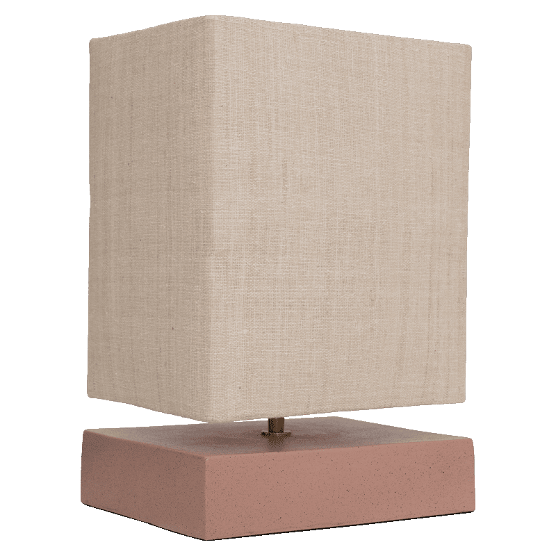 Lampe à poser céramique rose poudré et lin 25x20x38 cm Akira Urban Nature Culture - 1