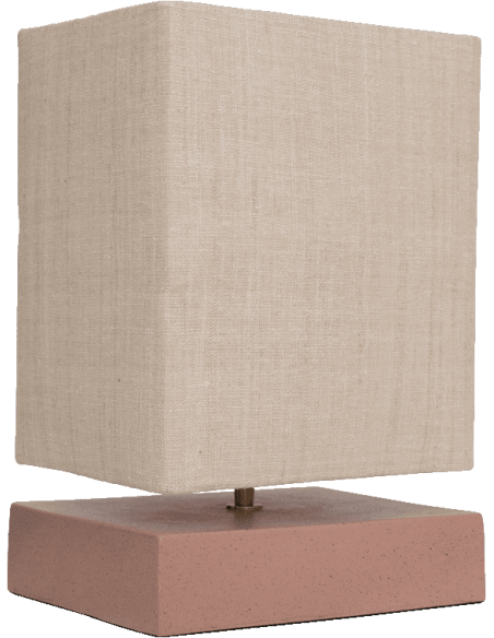 Lampe à poser céramique rose poudré et lin 25x20x38 cm Akira Urban Nature Culture - 1